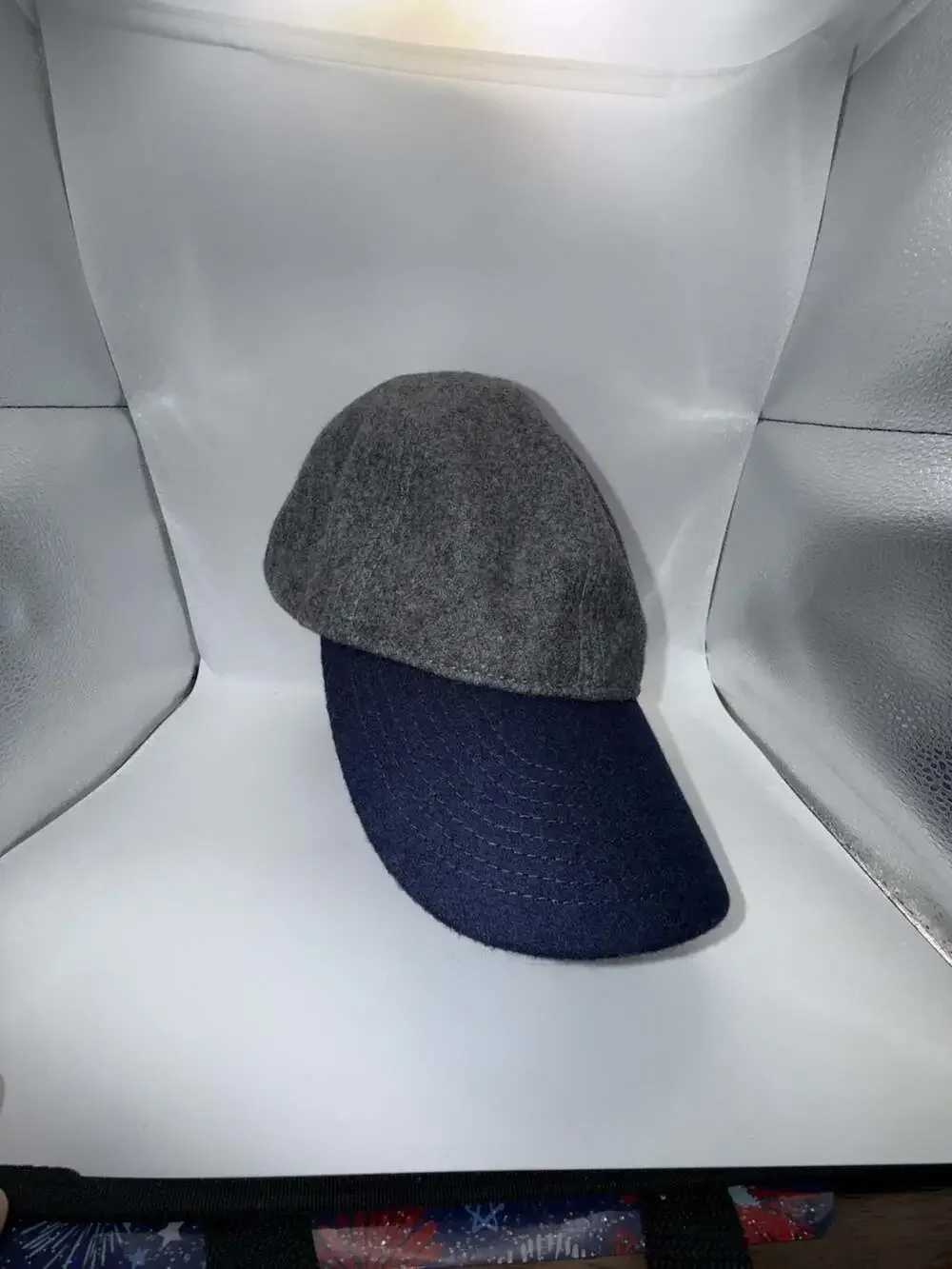 J.Crew Colorblock Wool Blend Baseball Cap in Gray and Navy